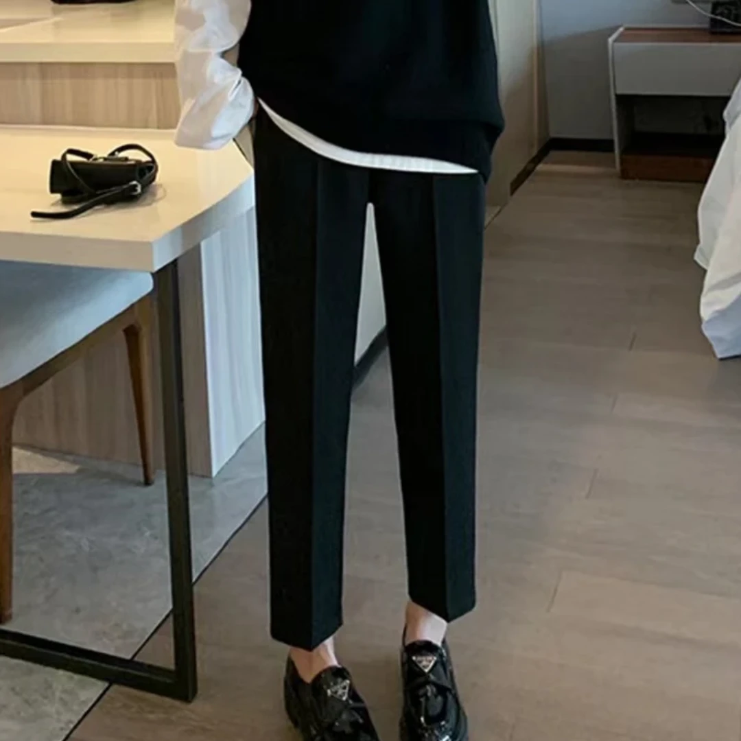2025年春季梨型身材弹力直筒烟管裤
