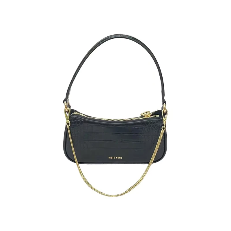 CICI&KUME包包女2025夏季新款80151362-B鳄鱼纹链条腋下包小方包