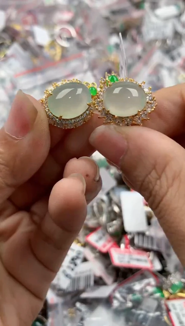 银S925镶嵌戒指翡翠10               10