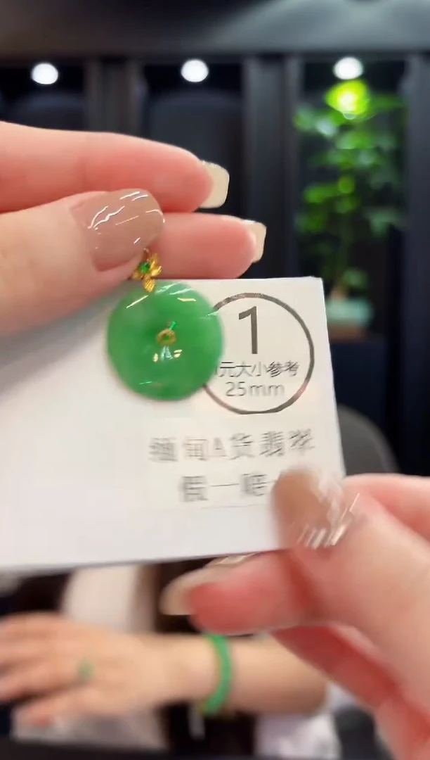 颈饰18K金镶嵌翡翠 缅料A货/支持复检/一件