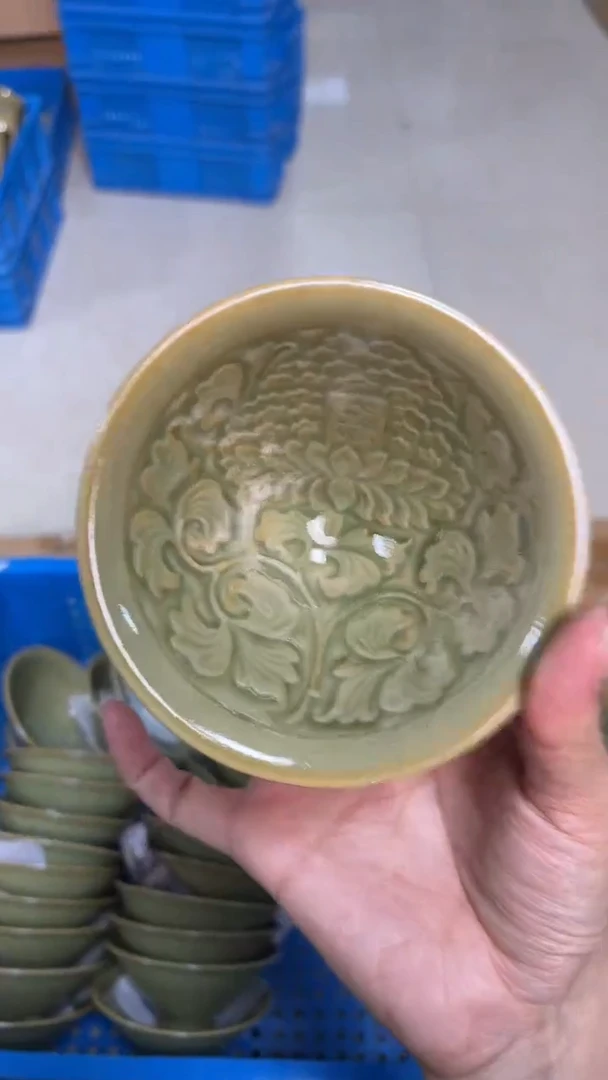 陶瓷橄榄绿大观斗笠盏（一个）全品