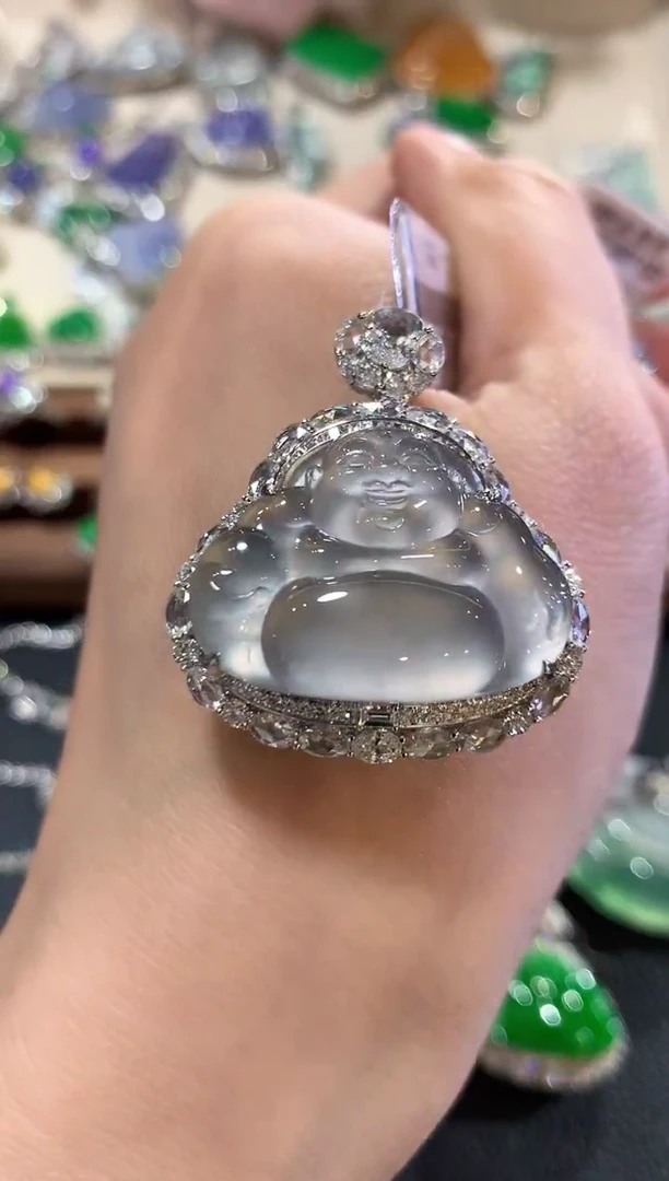 吊坠(不含链)18K金镶嵌翡翠发****咔m85