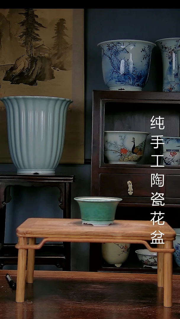 景德镇手工陶瓷花盆