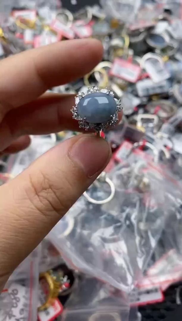 银S925镶嵌戒指翡翠88888   7