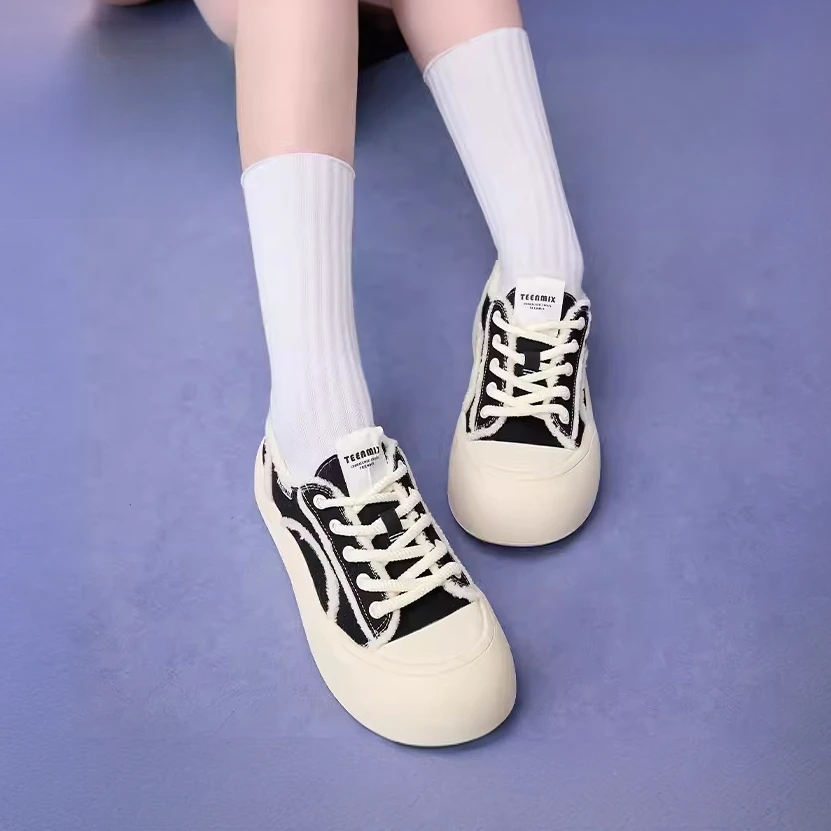 【百丽集团天美意】24秋潮流时尚厚底舒适百搭板鞋女休闲鞋BJ321CM4