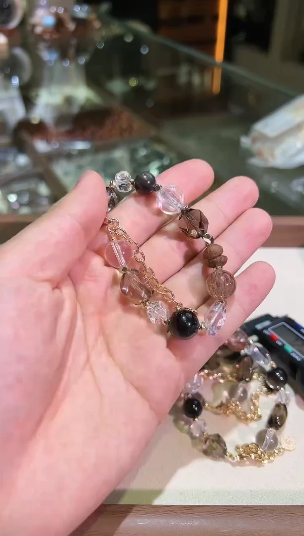 水晶手链未镶嵌咖啡打工人DIY（多样性发一）