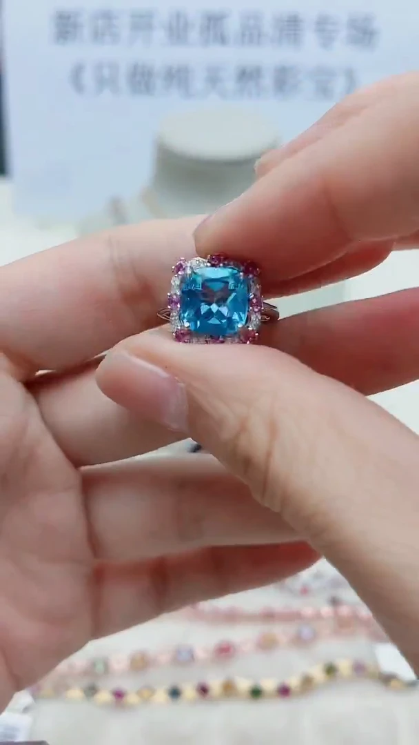 银S925镶嵌托帕石戒指355ZB1117产品一个（多样性）