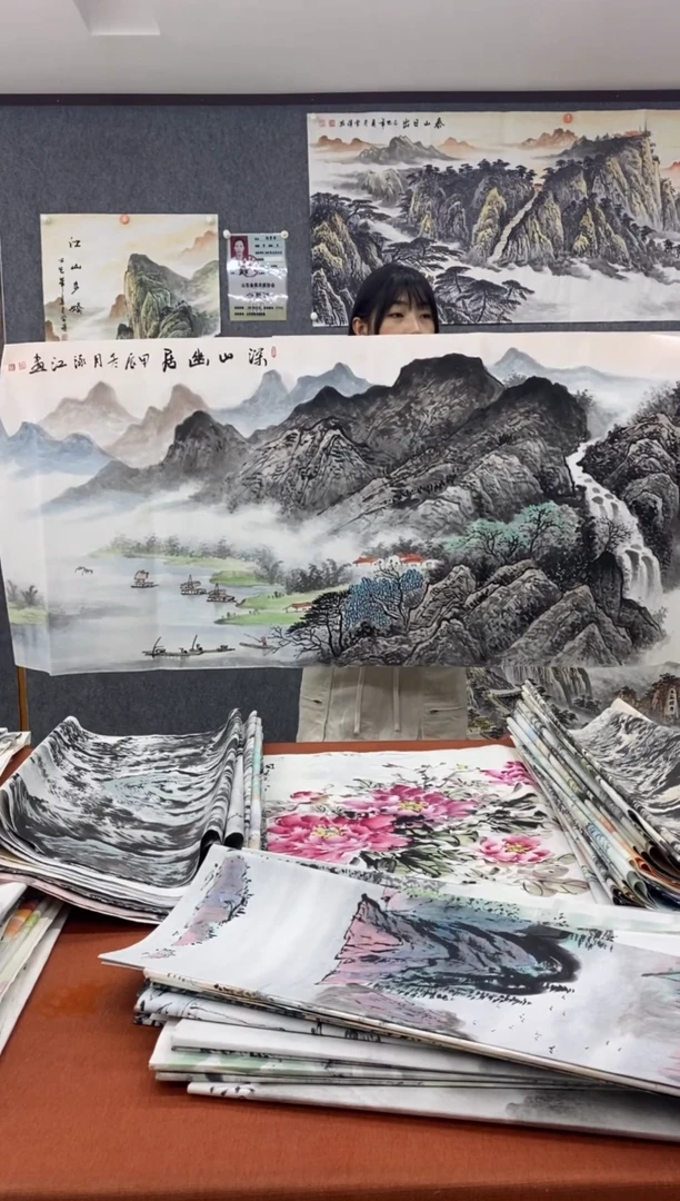 国画福利！沈泳江手绘 小六尺180*70cm