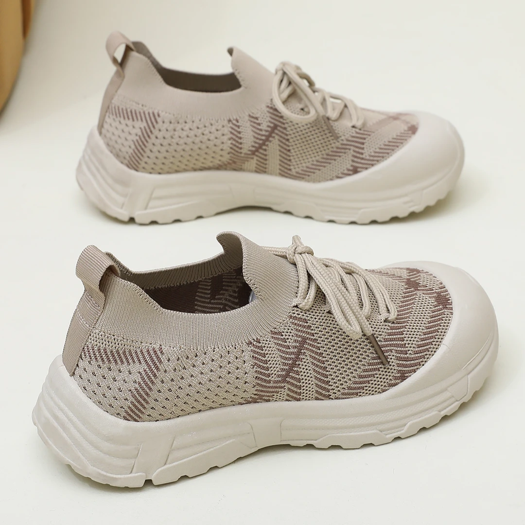飞织网面布鞋2025秋季新款防滑老北京布鞋一脚蹬袜口休闲健步鞋女
