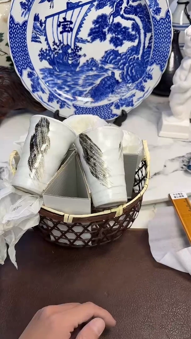 茶周边052杯5只带竹筐