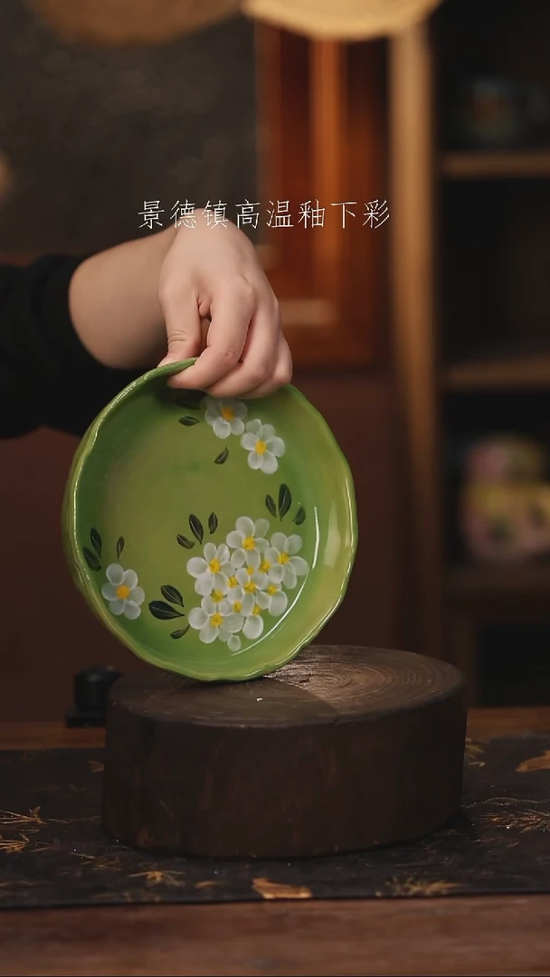 陶瓷景德镇高温釉下手绘陶瓷@L299@