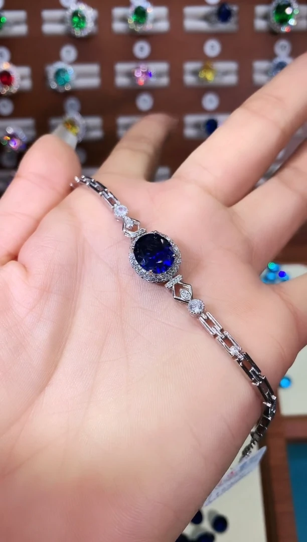 无925银皇家蓝色手链