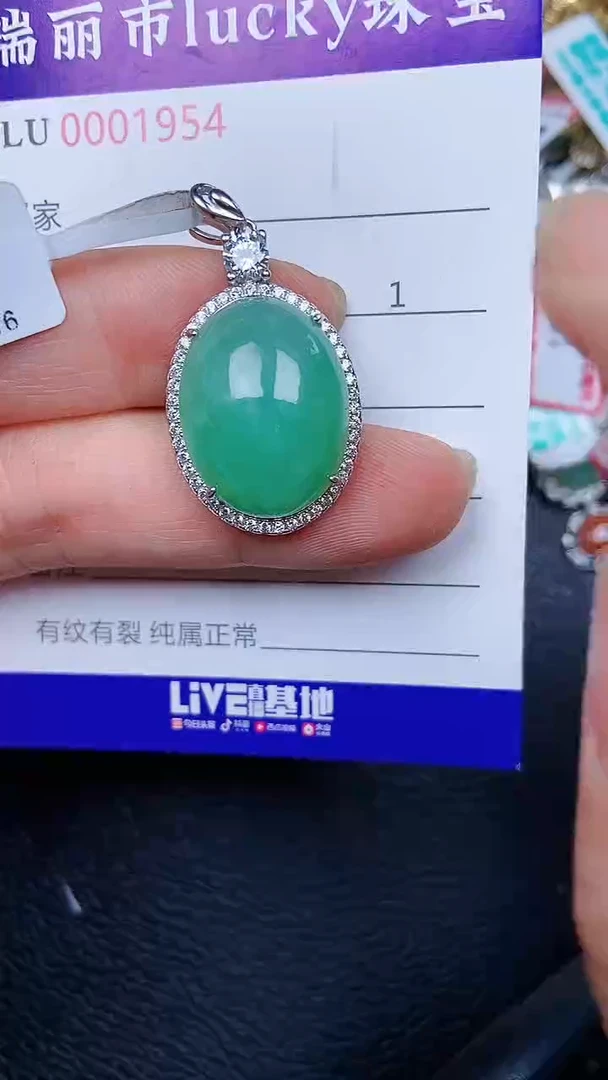 颈饰银S925镶嵌翡翠1754
