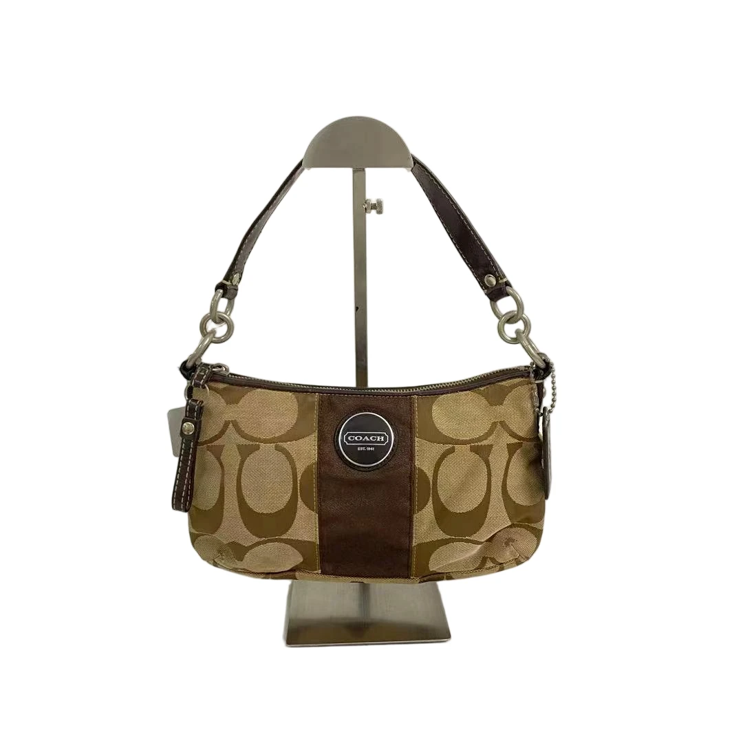 95新 COACH/蔻驰 经典老花帆布拼皮手拎包   SH-31241-A