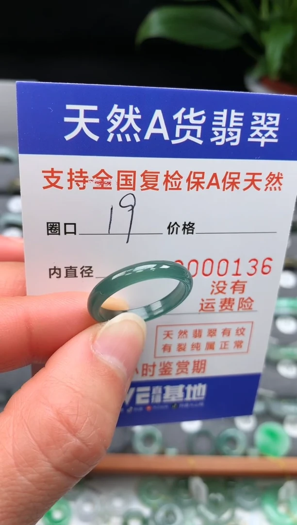 【闪购商品】翡翠戒指未镶嵌19号圈口0136