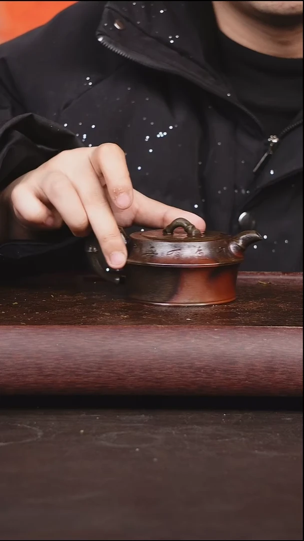 茶壶紫砂柴烧 竹节