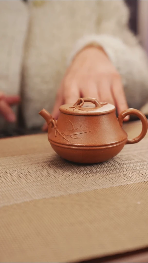 原矿黄降坡竹节紫砂壶19