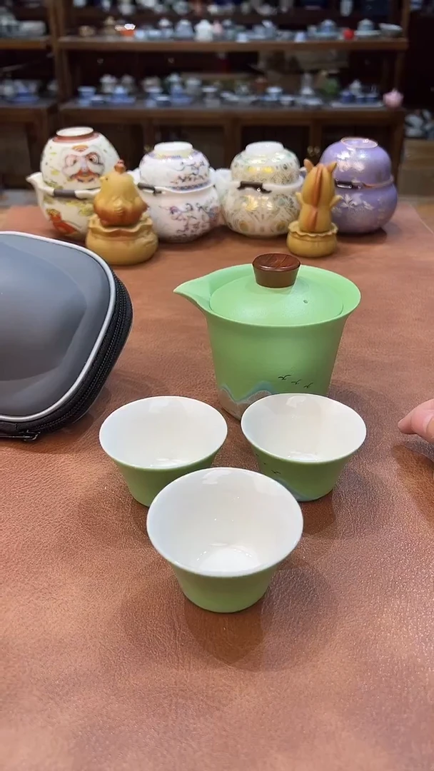 真的很便宜会开片的旅行茶具