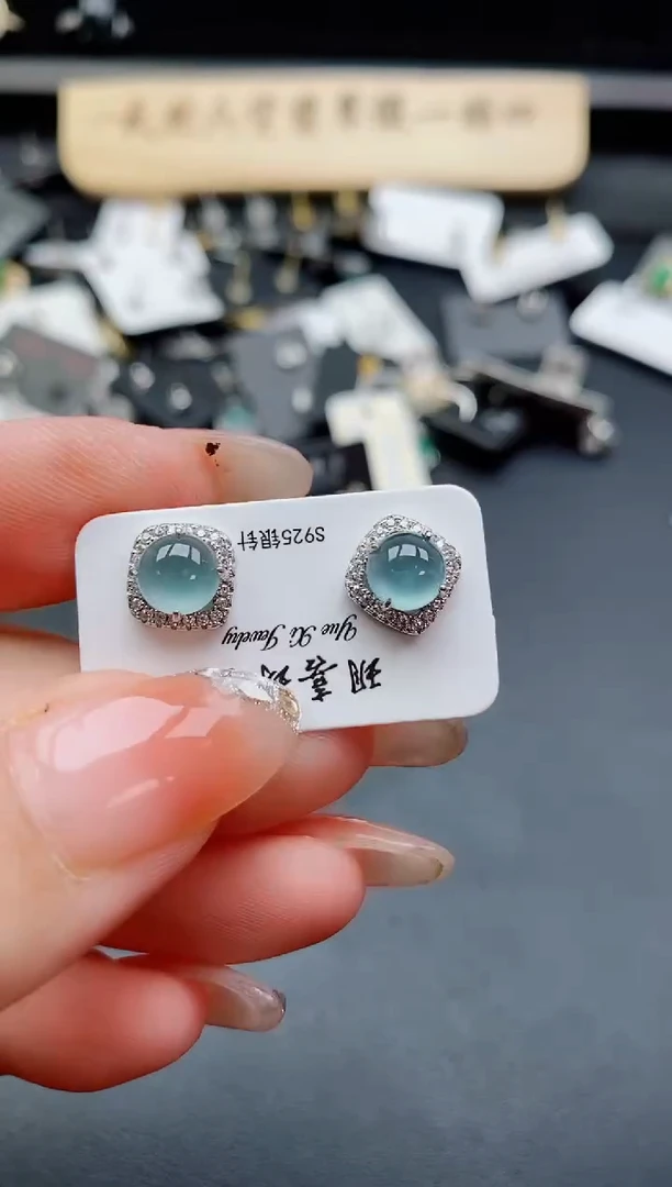 银S925镶嵌戒指翡翠1
