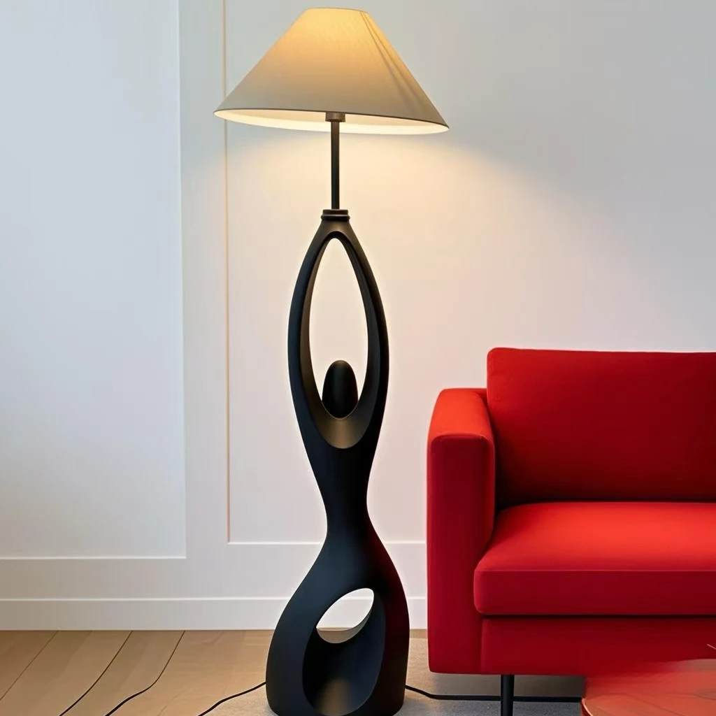 新款中古风落地灯美式复古人形艺术客厅灯法式沙发旁卧室落地灯