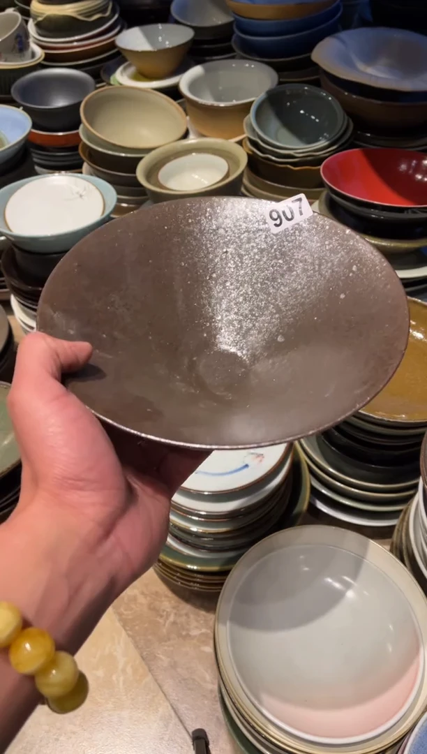 【闪购商品】瓷片907  柴烧斗笠面碗1个