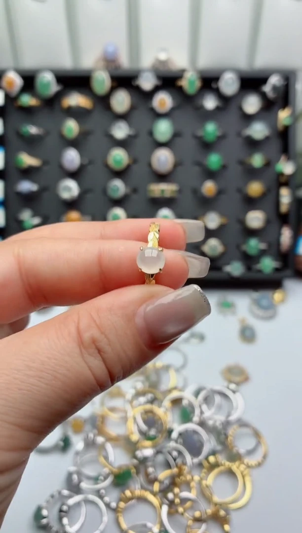 银S925镶嵌戒指翡翠.