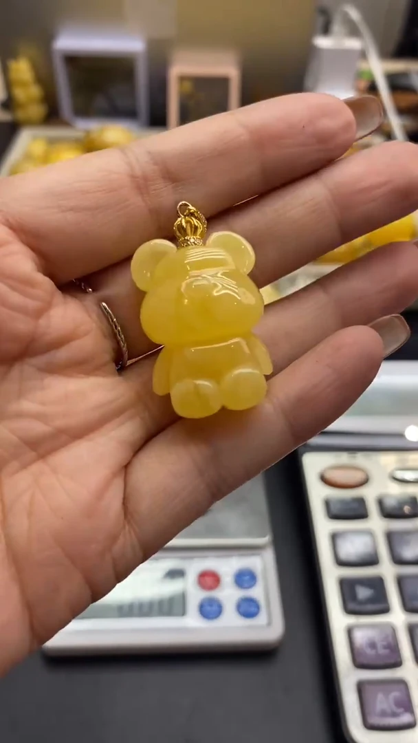 琥珀银S925镶嵌珠宝奇石296