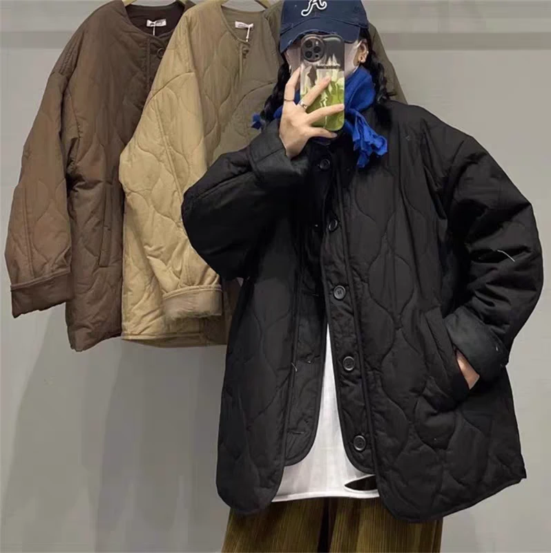 （柚子同款）ZJ冬款圆扣压线时尚棉服971