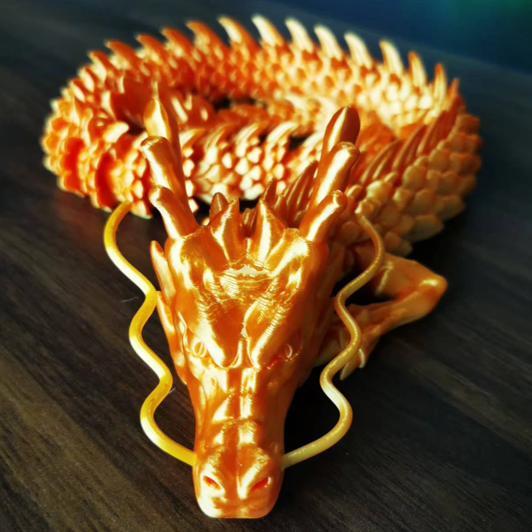栩栩如生的3D打印可活动关节神龙玩具摆件