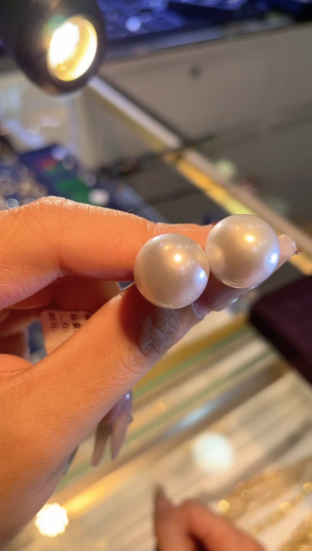 18K金镶嵌耳饰海水珍珠   JZ