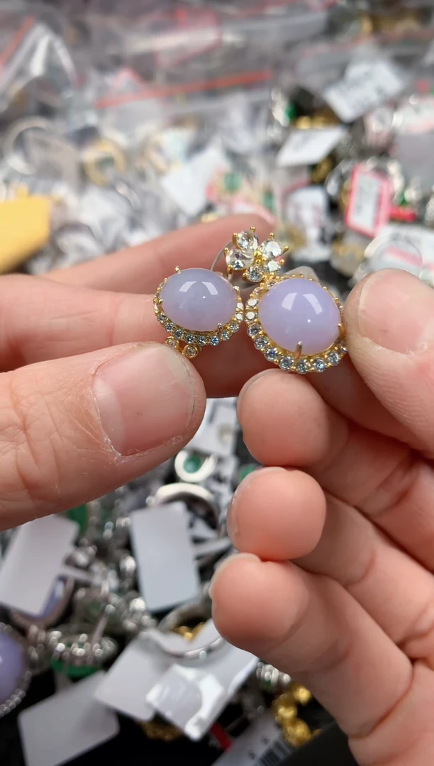 银S925镶嵌戒指翡翠222---2