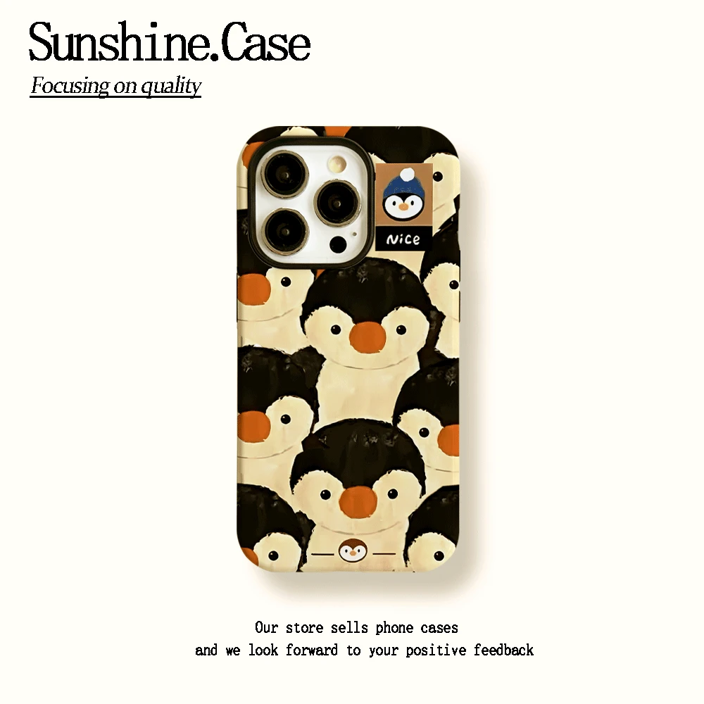 菲林二合一适用苹果华为vivo小米oppo手机壳满屏企鹅16PRO/15