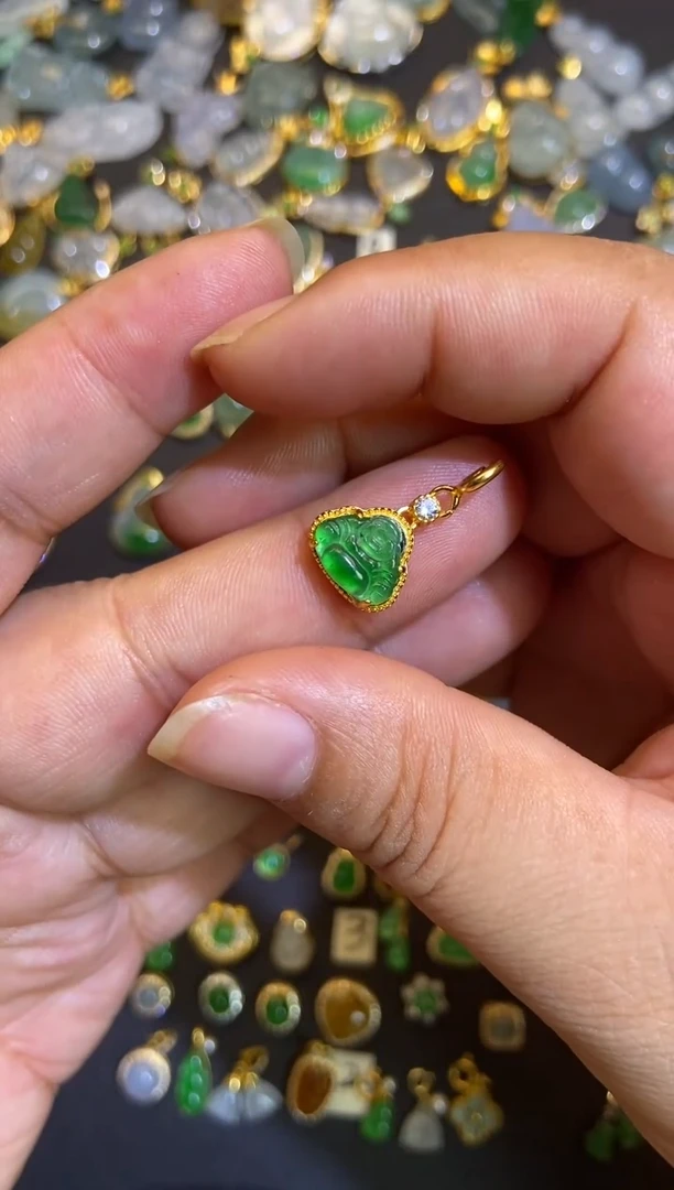 吊坠(不含链)银S925镶嵌翡翠1