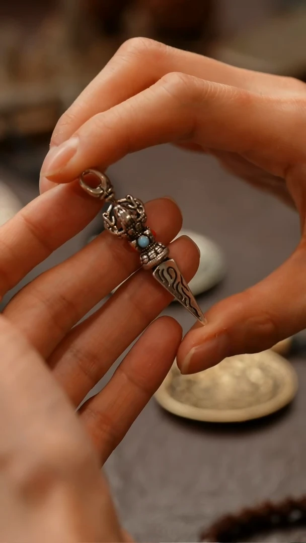 把件柏香籽/百香籽铜镀银金刚橛