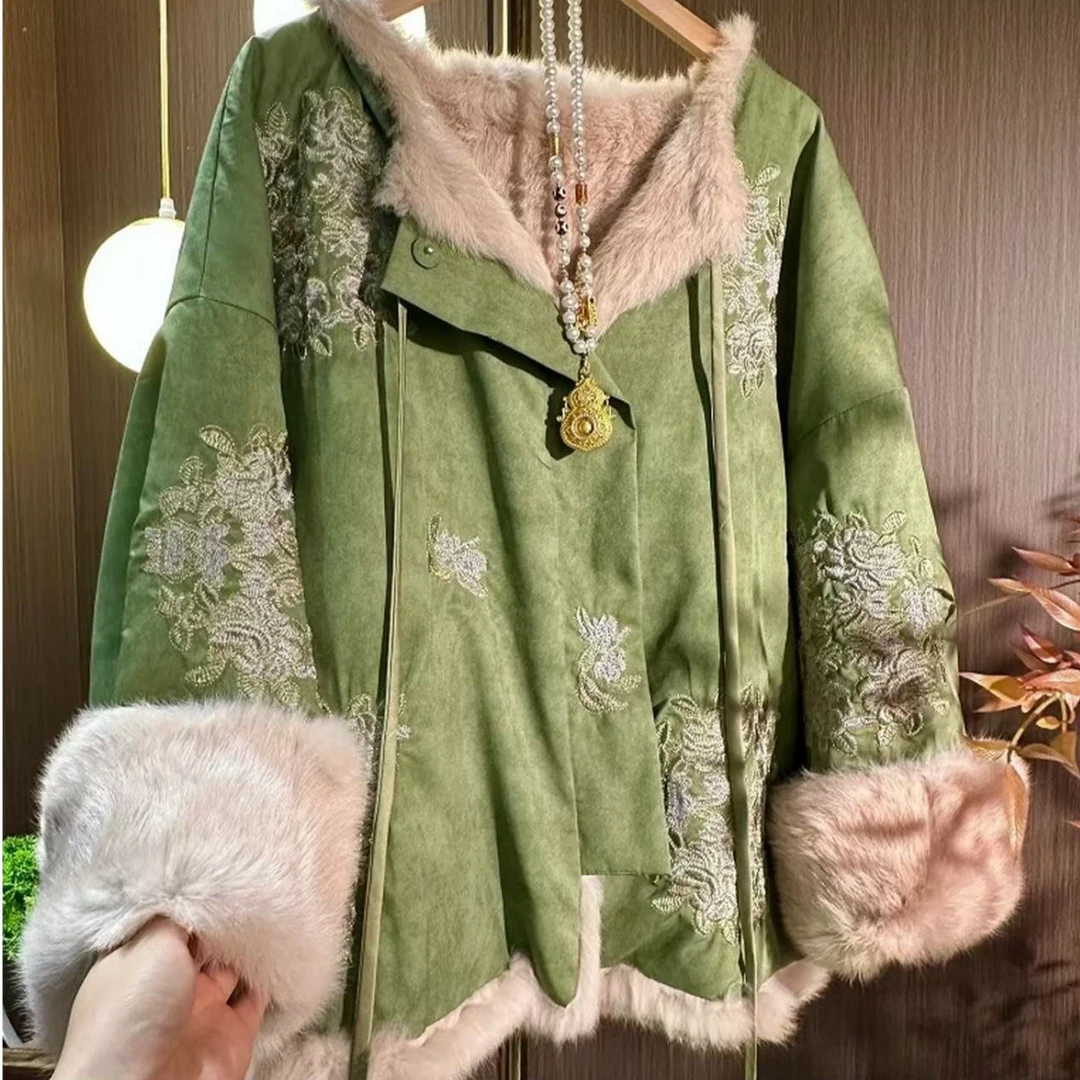 双面保暖加厚外套新中式女装国潮风高级感