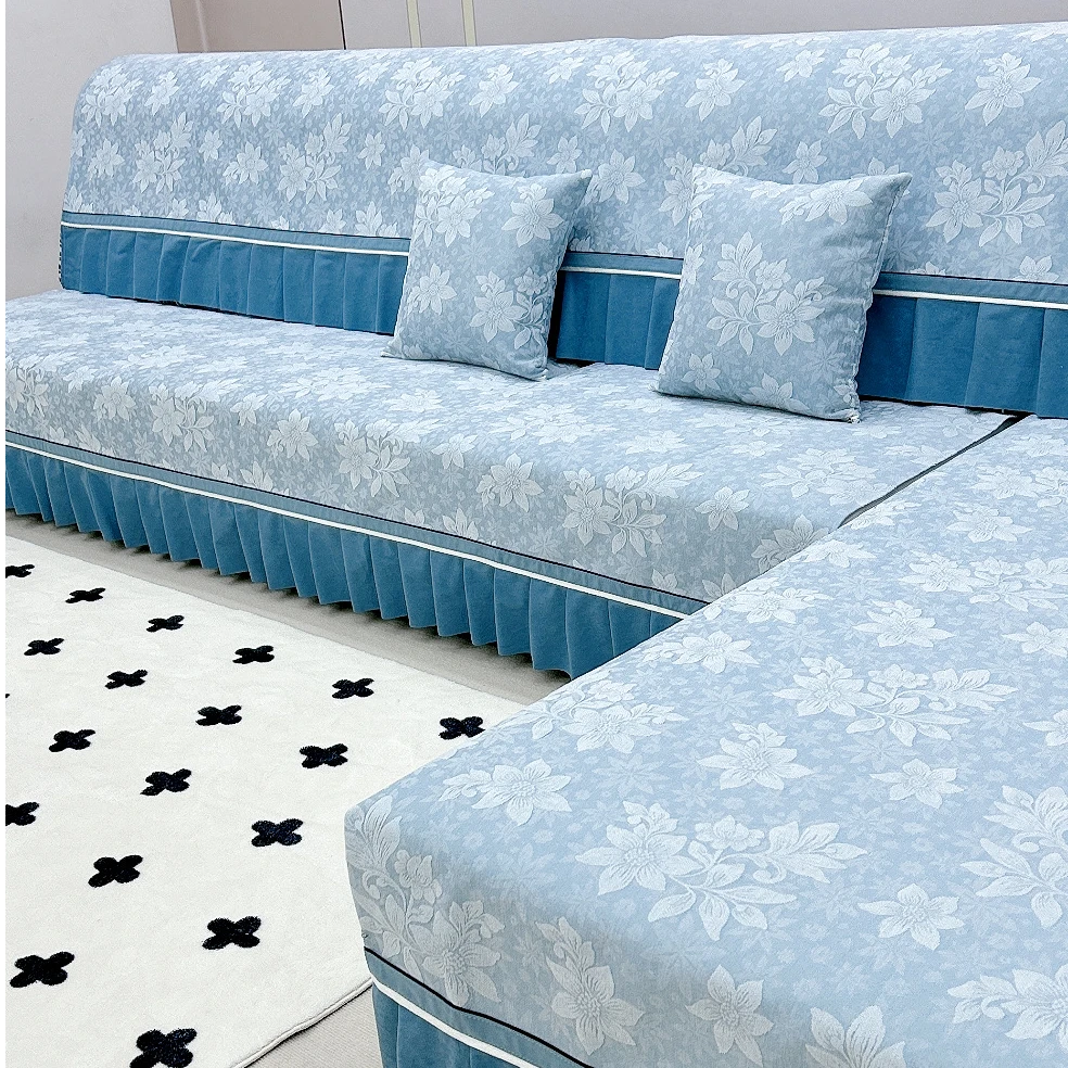 （2025新款）简约雪尼尔沙发垫四季通用可机洗沙发套直排贵妃免定制