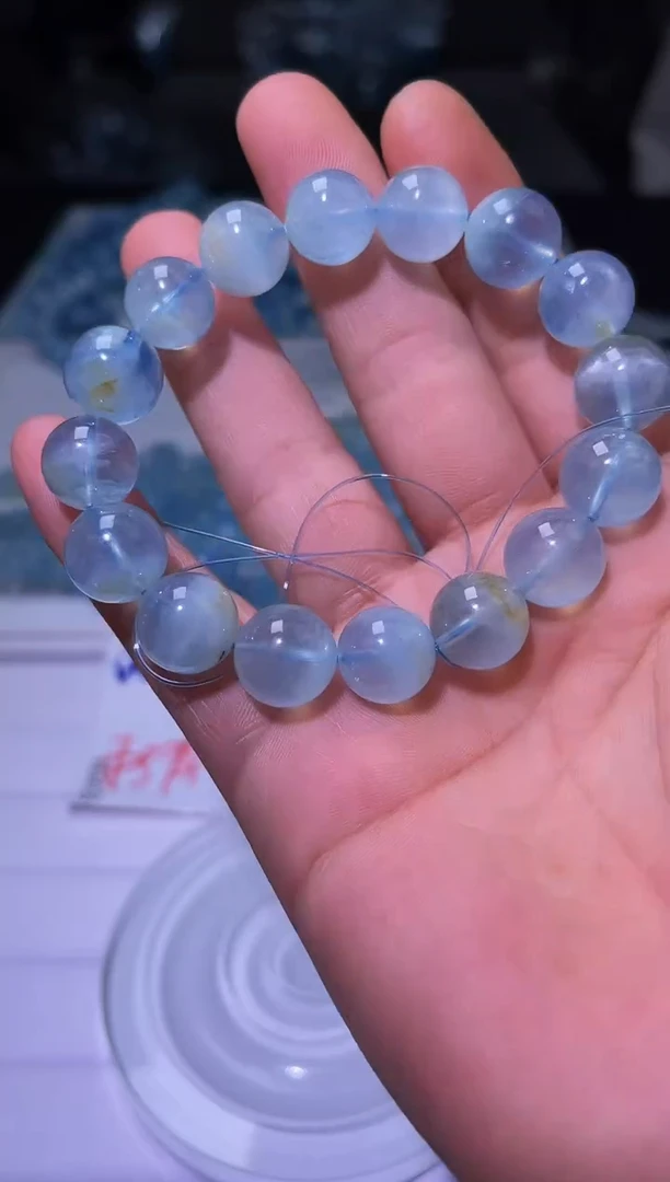 1海蓝宝石（处理）J009-13mm岛屿海蓝宝单圈-多样性发其一