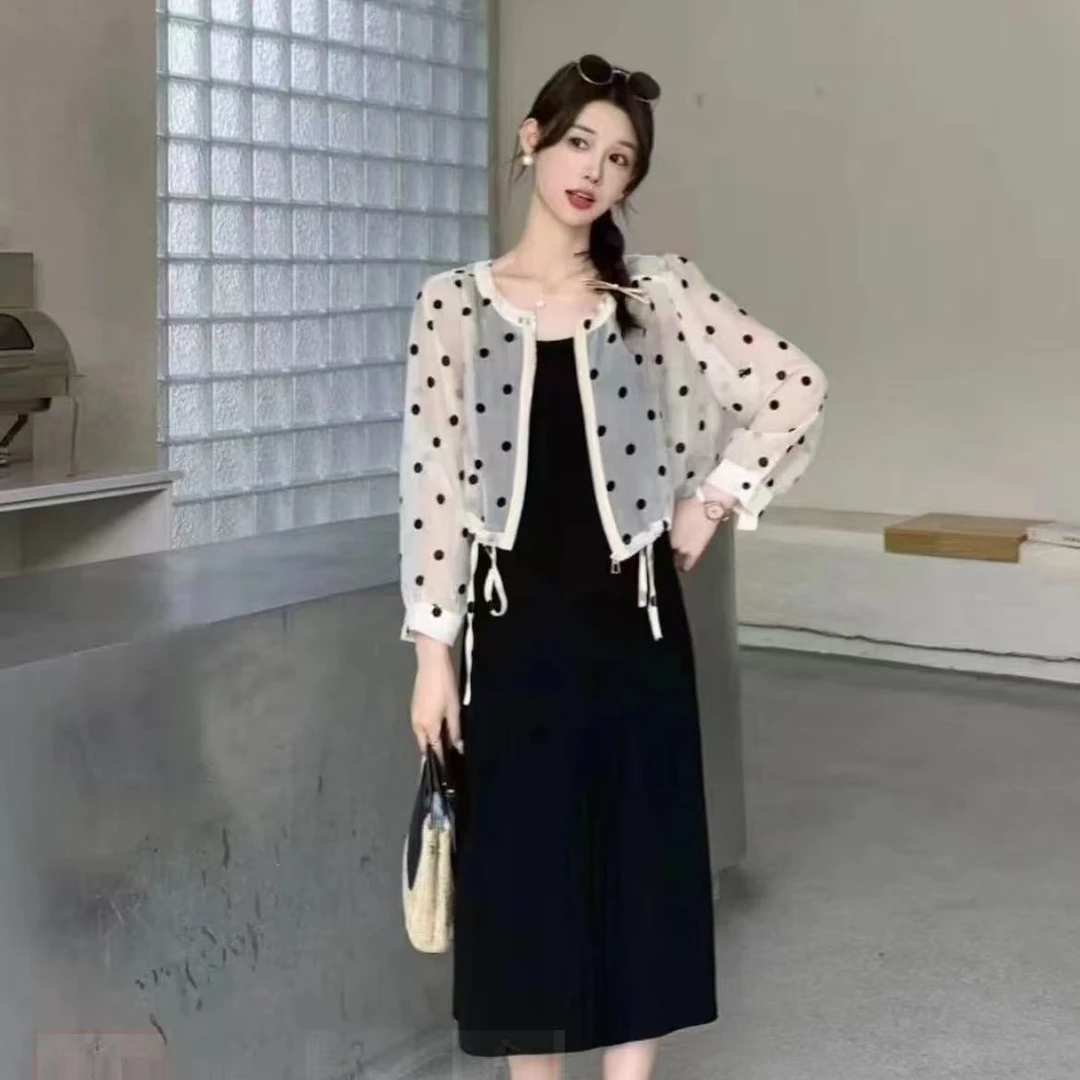 集美029秋季新款深圳南油甜美收腰显瘦夏季两件套套装