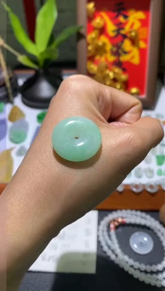 未镶嵌定制翡翠平安扣吊坠~