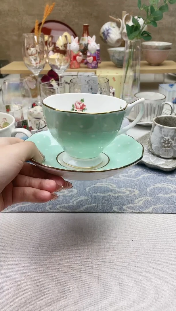 【闪购商品】摆件/盘子/杯子波尔卡玫瑰杯碟