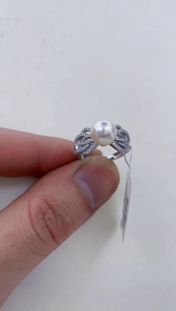 银S925镶嵌戒指海水珍珠