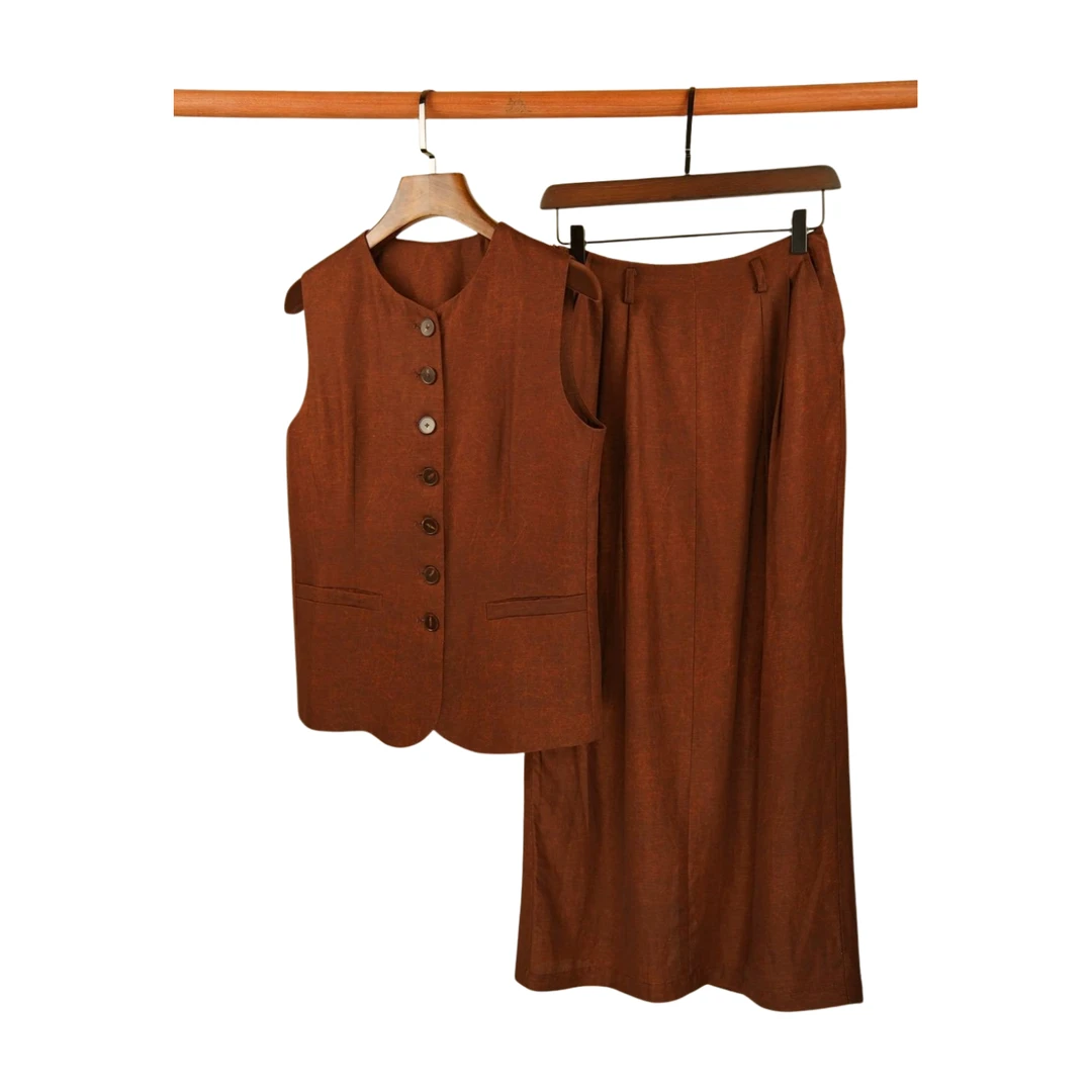 【香云纱同款工艺】轻奢亚麻夏季马甲百搭显瘦新中式国风气质