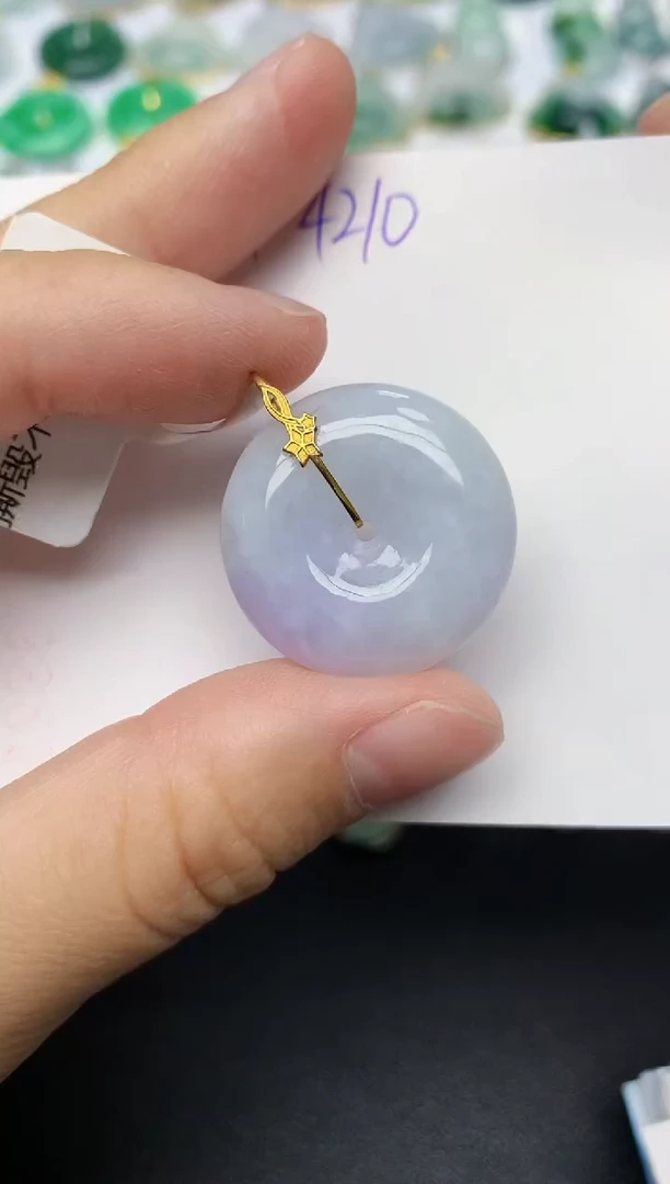 颈饰18K金镶嵌翡翠天然缅甸A货翡翠百元以上9元证书费自理