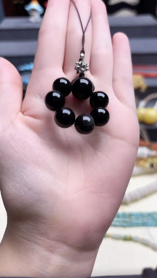 未镶嵌黑曜岩车挂黑曜石挂件DN