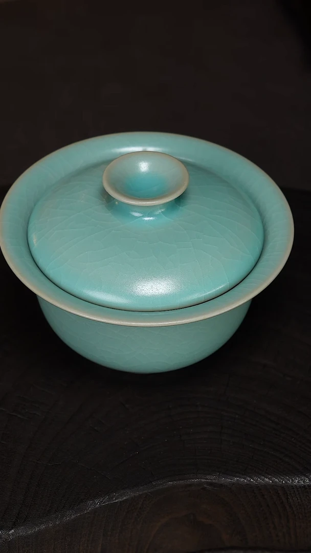 杯子瓷天蓝釉元宝两才-精品