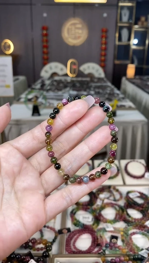 未镶嵌老矿碧玺单圈手串5mm+碧玺hon多样性发货一条