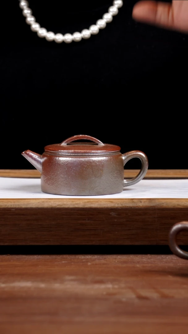 【闪购商品】紫砂茶壶天青火痕烧汉瓦220CC