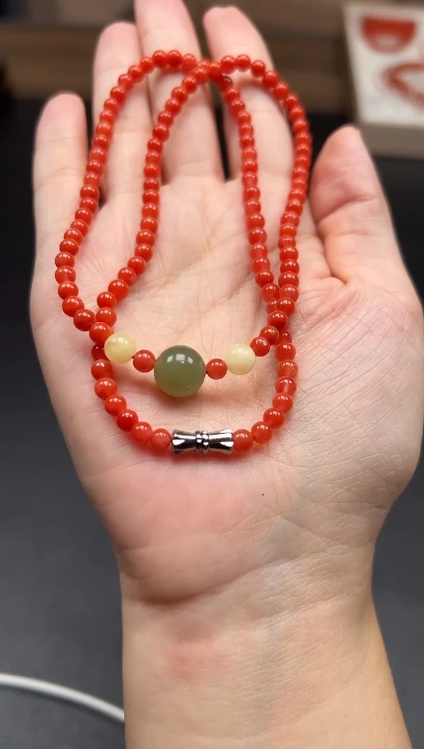 南红玛瑙未镶嵌项链SH014南红项链4mm+多样性发一