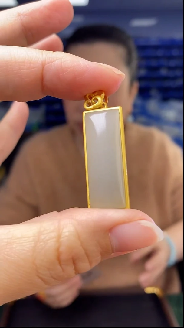 吊坠(不含链)银S925镶嵌和田玉DZ1621