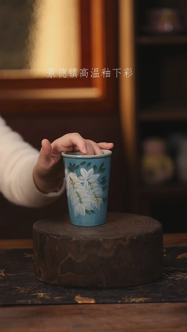 陶瓷景德镇高温釉下手绘陶瓷@L389@